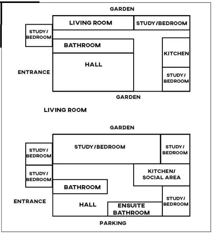 The plans below show the home and plans for its redevelopment